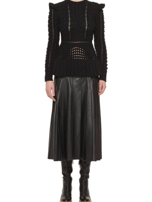 Elisa Knit Leather Dress
