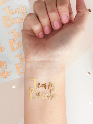 'team Bride' Rose Gold Temporary Tattoos