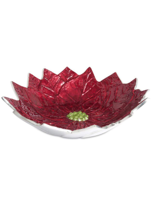 Julia Knight Poinsettia 14" Bowl In Pomegranate