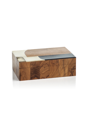 Lagos Abstract Inlaid Mango And Sheesham Wood Box