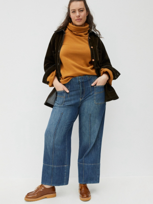 Pilcro Ultra High-rise Seamed Wide-leg Jeans