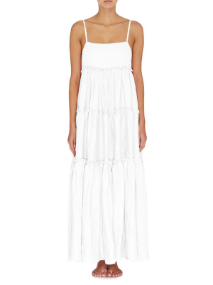 Lottie Tiered Maxi Dress - Blanc