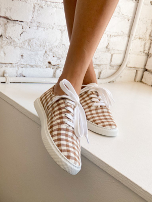 Keegan Sneaker - Brown Gingham