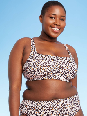 Juniors' Ribbed Bralette Bikini Top - Xhilaration™ Animal Print