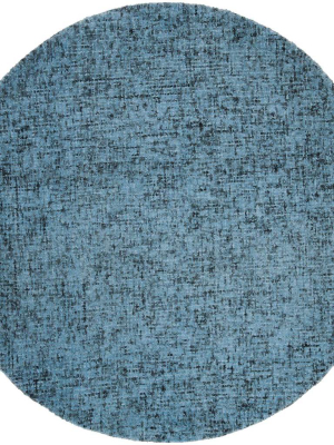 Abstract Blue/multi Round Rug