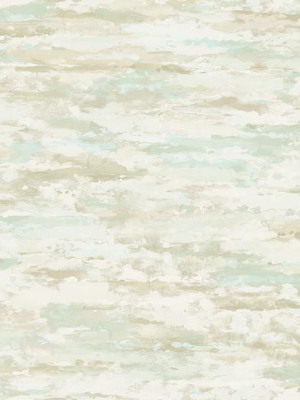 Brushstrokes Wallpaper In Green, Tan, And Ivory From The French Impressionist Collection By Seabrook Wallcoverings