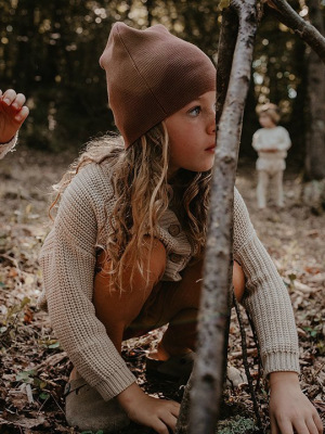 Organic Cotton Knit Beanie - Mocha