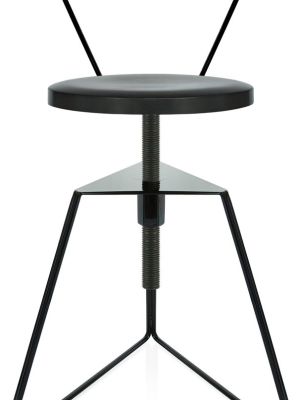 The Camp Stool With Backrest - Charcoal