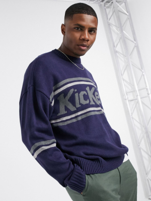 Kickers Classic Logo Knitted Sweater In Navy