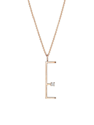 Type Letter "e" Pendant Necklace