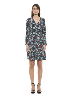 Diana Geo Print Wrap Dress