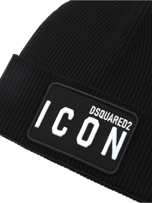 Dsquared2 Icon Patch Knitted Beanie