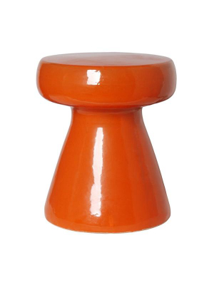 Mushroom Stool In Burnt Orange