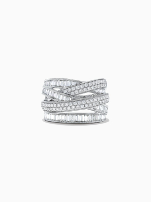 Effy Classique 14k White Gold Diamond Crossover Ring, 1.47 Tcw