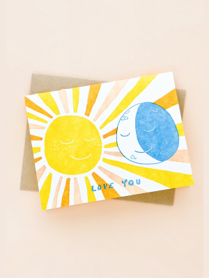 Sun & Moon Love You Card