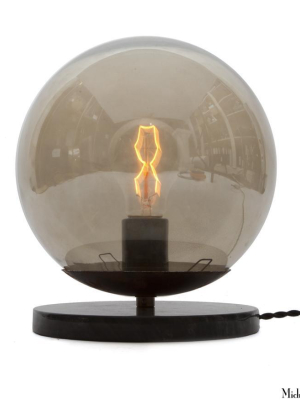 Black Marble And Glass Globe Table Light Small
