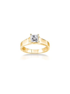 Pompeii3 1/2ct Princess Cut Diamond Engagement Ring 14k Yellow Gold