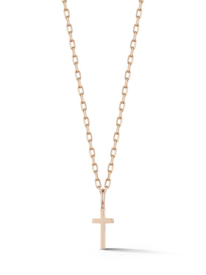 Dora 18k Rose Gold Mini Cross