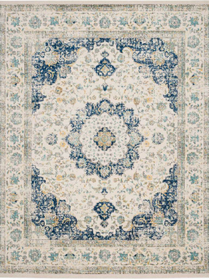 Evoke Medallion Ivory/blue Area Rug