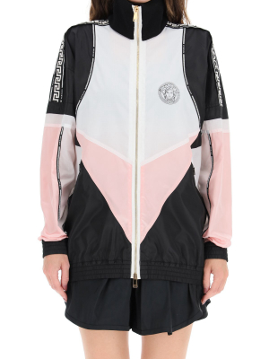 Versace Greca Logo Print Colour-block Jacket