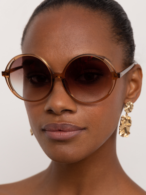 Bianca Round Sunglasses In Brown