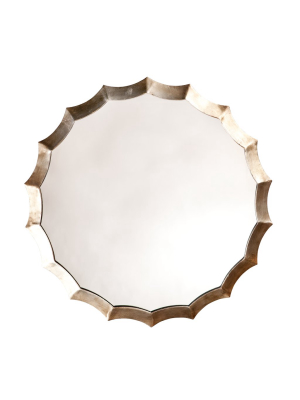 Round Scalloped Mirror