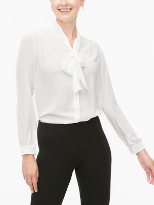 Long-sleeve Bow Top