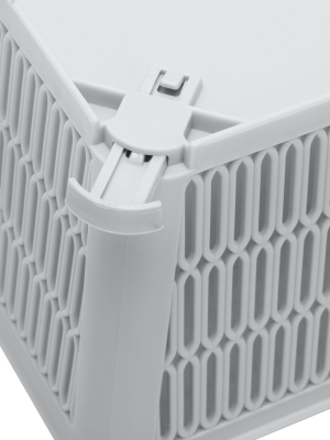 Simplify 2 Stack Slide Storage Tote Baskets Gray