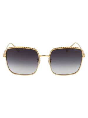 Chopard Eyewear Oversized Crystal Detail Sunglasses