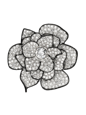 Crystal Center Flower Pin