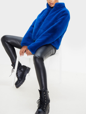 Cobalt Faux Fur Jacket