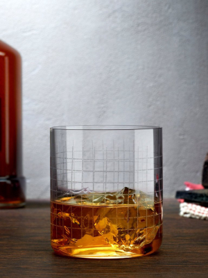 Finesse Grid Set Of 4 Whisky Sof Glasses