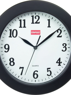 Staples Quartz Wall Clock, Black Frame 32436ct