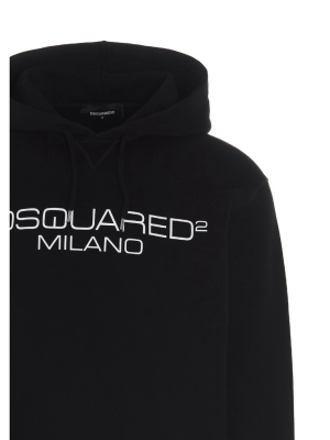 Dsquared2 Logo Printed Drawstring Hoodie