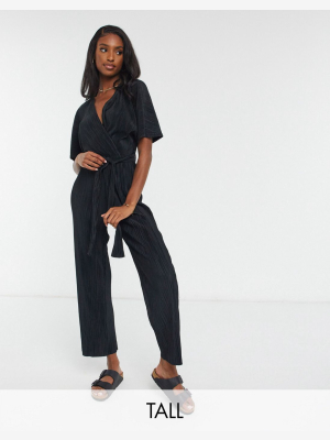 Y.a.s Tall Wrap Jumpsuit In Plisse