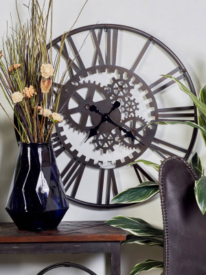 32" Industrial Iron Gear Wall Clock - Olivia & May