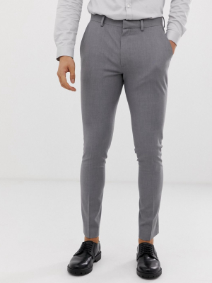 Asos Design Super Skinny Smart Pants In Gray