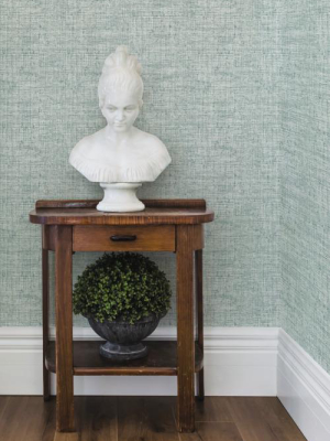 Papyrus Weave Wallpaper In Turquoise From The Conservatory Collection By York Wallcoverings