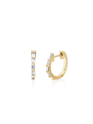 Ef Collection Diamond Baguette Huggie Earring (single)