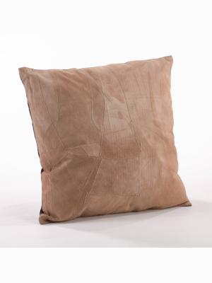 16"x16" Classic Leather Poly Filled Throw Pillow Camel - Saro Lifestyle