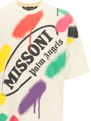 Palm Angels X Missoni Logo Spray Print T-shirt