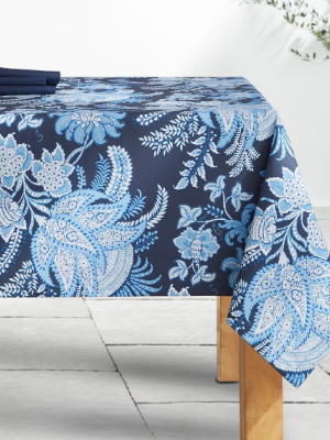 Sumatran Floral Oilcloth Outdoor Tablecloth