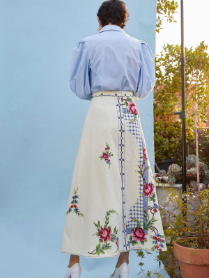 Transformation Weaved Cotton A-line Skirt