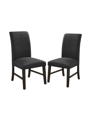 Set Of 2 Premo Transitional Dining Chair Dark Gray - Iohomes