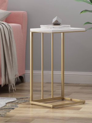 Durand Modern Glam End Table White - Christopher Knight Home