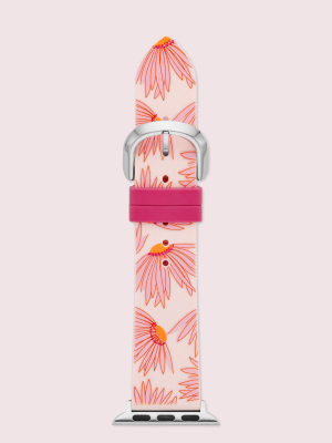 Pink Floral-print Silicone 38/40mm Band For Apple Watch®