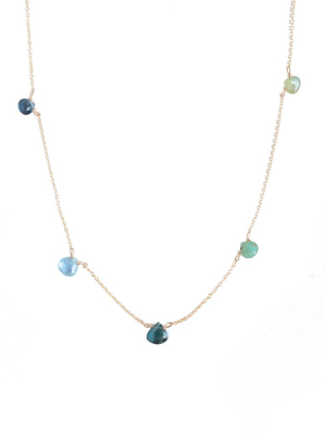 Ombre Multi-gemstone Necklace- Ocean Blues