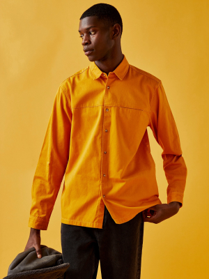 Light Orange Twill Slim Shirt