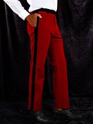 The Smoking Dens | Red Velvet Suit Pants