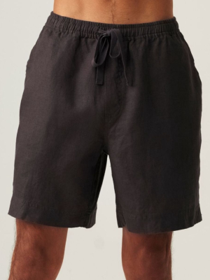 100% Linen Shorts In Kohl - Mens